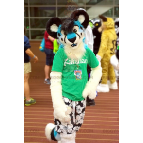 Costume de mascotte BIGGYMONKEY™ de guépard de jaguar bleu