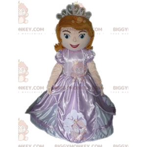 BIGGYMONKEY™ Mascot Costume Redhead Princess In Pink Dress -