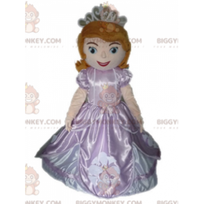 BIGGYMONKEY™ Mascot Costume Redhead Princess In Pink Dress -