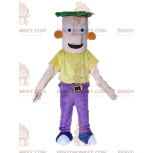 Kostým maskota BIGGYMONKEY™ Ferba z televizního seriálu Phineas