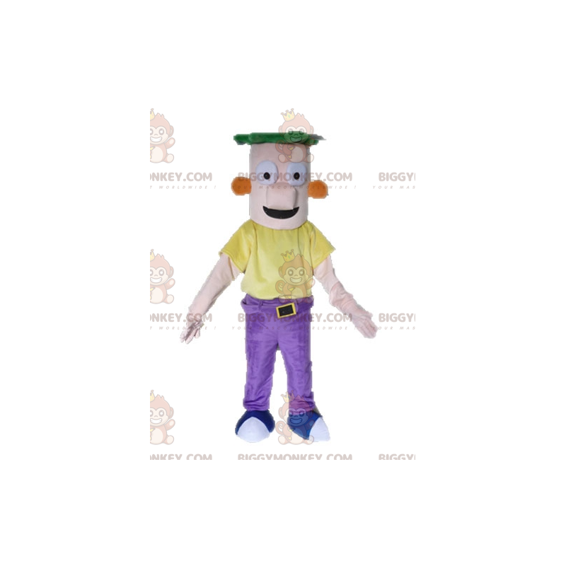 BIGGYMONKEY™-mascottekostuum van Ferb uit de tv-serie Phineas