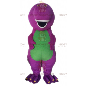 Fantasia de mascote BIGGYMONKEY™ de dinossauro roxo famoso dos