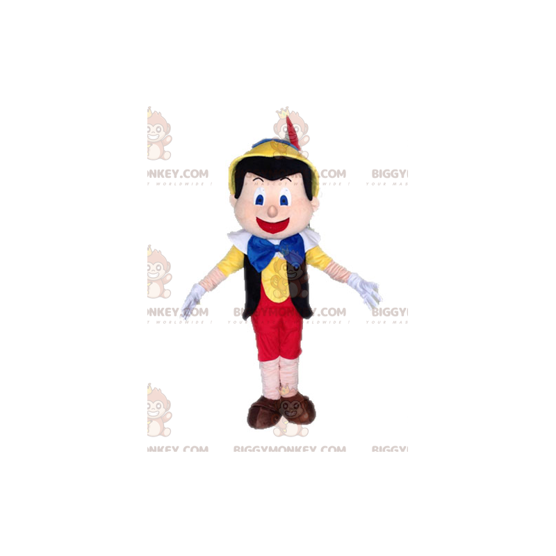 Pinocchio Famous Cartoon Puppet BIGGYMONKEY™ Mascot Costume –