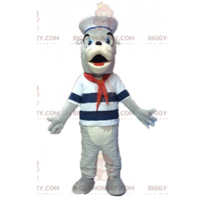 BIGGYMONKEY™ costume da mascotte di leone marino grigio e