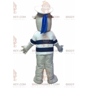 Traje de mascote BIGGYMONKEY™ de leão marinho cinza e branco