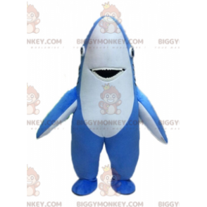 Traje de mascote gigante de tubarão azul e branco BIGGYMONKEY™ - Mascotes de peixe - BIGGYMONKEY_04488 - BiggyMonkey.com