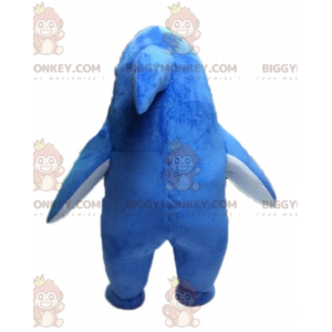 Costume de mascotte BIGGYMONKEY™ de requin bleu et blanc géant