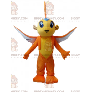 Costume da mascotte pesce volante giallo e arancione