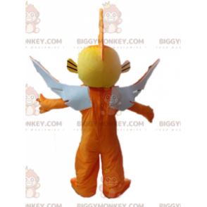 Yellow and Orange Flying Fish BIGGYMONKEY™ Mascot Costume -