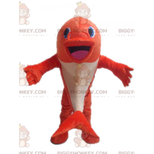 Orange and White Fish BIGGYMONKEY™ Mascot Costume. Dolphin