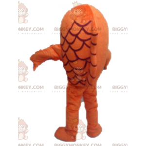 Costume de mascotte BIGGYMONKEY™ de poisson orange et blanc.