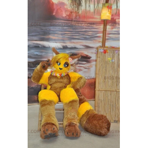 Kostým maskota žluté a hnědé lišky BIGGYMONKEY™ –