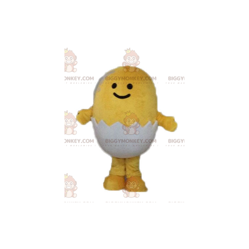 Disfraz de mascota BIGGYMONKEY™ de pollito amarillo con concha Disfraz de mascota BIGGYMONKEY™ de pollito amarillo con concha
