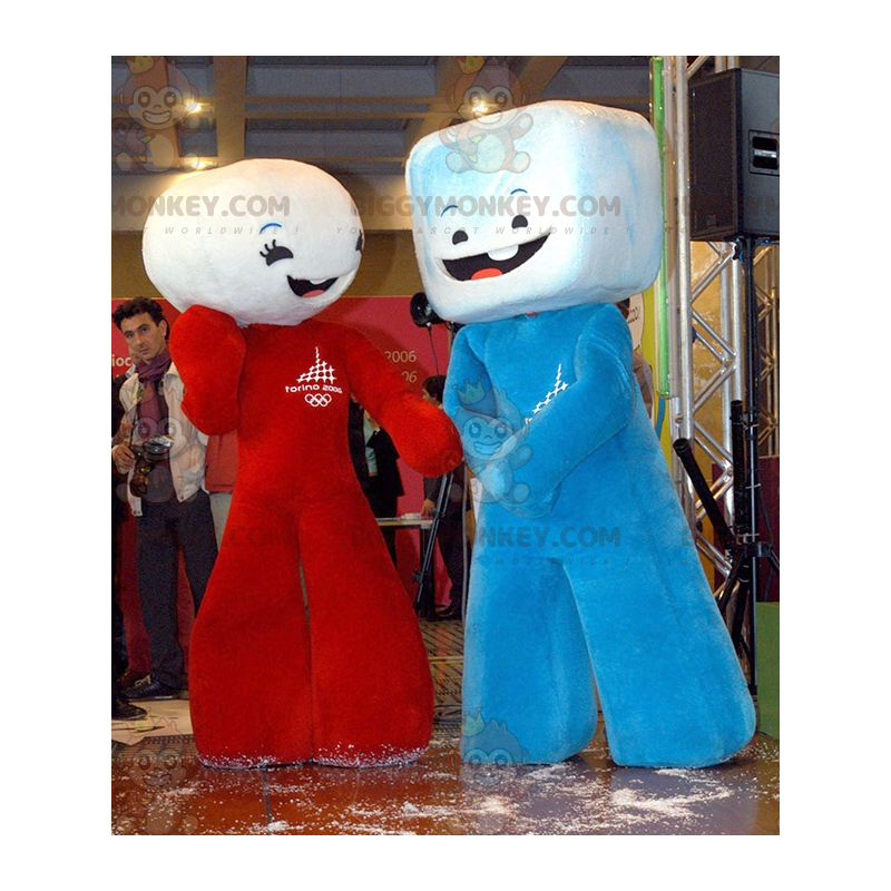 2 BIGGYMONKEY™-maskotdräkter av sockermarshmallows - Oklassificerade maskot - BIGGYMONKEY_0585 - BiggyMonkey.com