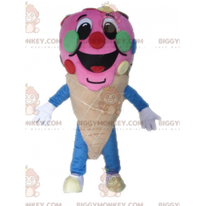 Costume mascotte BIGGYMONKEY™ cono gelato rosa. Costume da