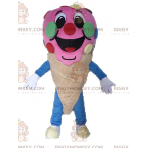 Kostium maskotki BIGGYMONKEY™ Pink Ice Cream Cone. Kostium maskotka Ice Cream BIGGYMONKEY™ - Maskotka żywności - BiggyMonkey.com