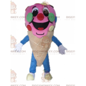Kostium maskotki BIGGYMONKEY™ Pink Ice Cream Cone. Kostium maskotka Ice Cream BIGGYMONKEY™ - Maskotka żywności - BiggyMonkey.com