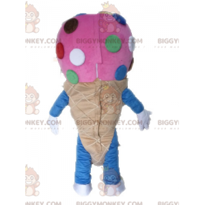 Traje de mascote de casquinha de sorvete rosa BIGGYMONKEY™.
