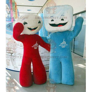 2 BIGGYMONKEY™-maskotdräkter av sockermarshmallows
