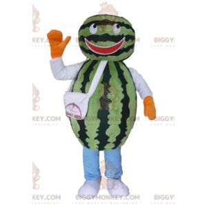 Jättevattenmelon BIGGYMONKEY™ maskotdräkt. Grön frukt