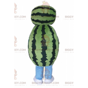 Giant Watermelon BIGGYMONKEY™ Mascot Costume. Green Fruit