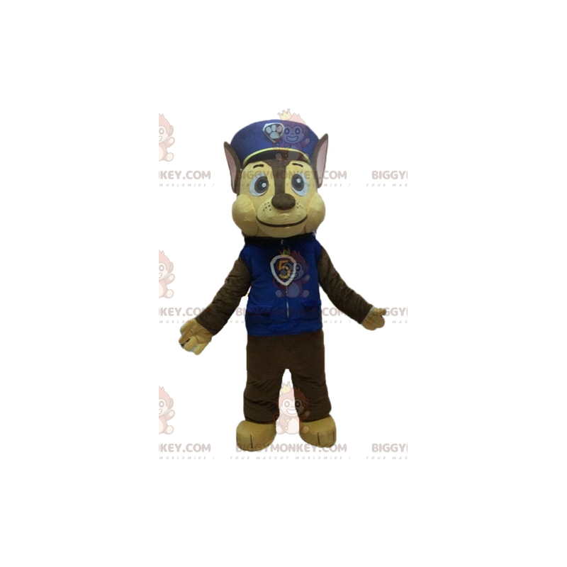 Fantasia de mascote BIGGYMONKEY™ cão marrom em uniforme de polícia - Mascotes para cães - BIGGYMONKEY_04517 - BiggyMonkey.com