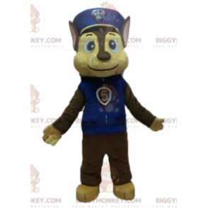 Fantasia de mascote BIGGYMONKEY™ cão marrom em uniforme de polícia - Mascotes para cães - BIGGYMONKEY_04517 - BiggyMonkey.com
