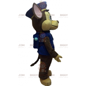 Fantasia de mascote BIGGYMONKEY™ cão marrom em uniforme de polícia - Mascotes para cães - BIGGYMONKEY_04517 - BiggyMonkey.com