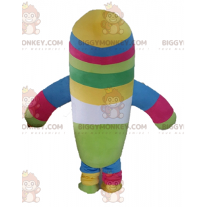 Multicolor plush BIGGYMONKEY™ mascot costume. Colorful Pill