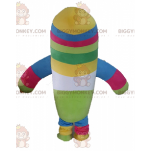 Multicolor plush BIGGYMONKEY™ mascot costume. Colorful Pill