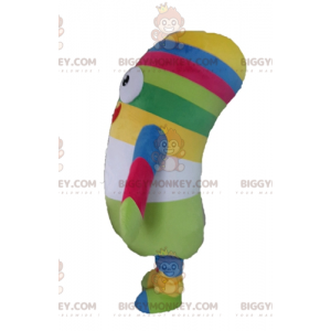 Multicolor plush BIGGYMONKEY™ mascot costume. Colorful Pill