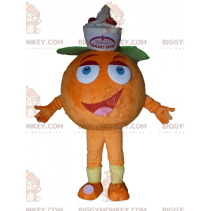 Jätte orange BIGGYMONKEY™ maskotdräkt. Fruktig efterrätt