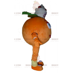 Jätte orange BIGGYMONKEY™ maskotdräkt. Fruktig efterrätt