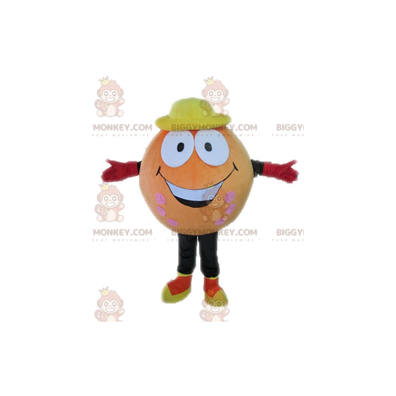 Orange Ball BIGGYMONKEY™ Maskottchen-Kostüm. Riesiges Orange Ball BIGGYMONKEY™ Maskottchen-Kostüm. Riesiges