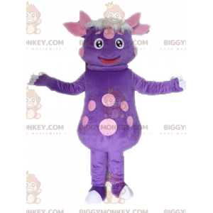 Tupfen-Dinosaurier BIGGYMONKEY™ Maskottchen-Kostüm. Lila