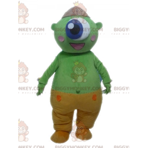 Πράσινη στολή μασκότ BIGGYMONKEY™ Alien. Στολή μασκότ BIGGYMONKEY™ Green Cyclops - Μασκότ τέρατα - BiggyMonkey.com