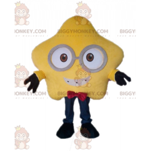 Giant Yellow Star BIGGYMONKEY™ Mascot Costume with Glasses -
