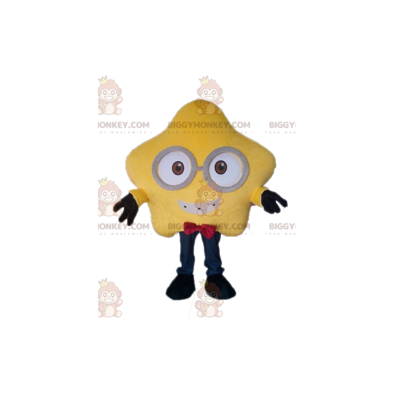 Giant Yellow Star BIGGYMONKEY™ Mascot Costume with Glasses - Giant Yellow Star BIGGYMONKEY™ Mascot Costume with Glasses -