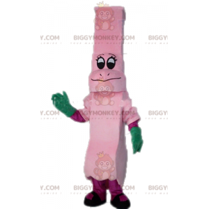 Costume de mascotte BIGGYMONKEY™ de dinosaure rose. Costume de
