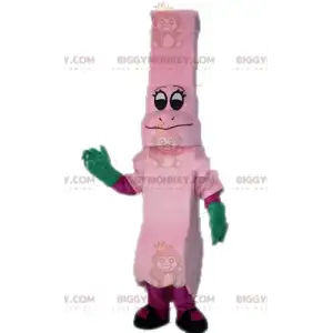 Fantasia de mascote de dinossauro rosa BIGGYMONKEY™. Fantasia