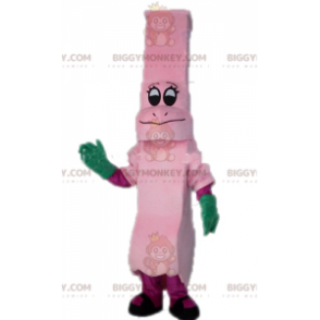 Pink Dinosaur BIGGYMONKEY™ Mascot Costume. Pink BIGGYMONKEY™
