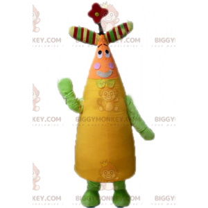 Farverig og blomstret karakter BIGGYMONKEY™ maskotkostume -