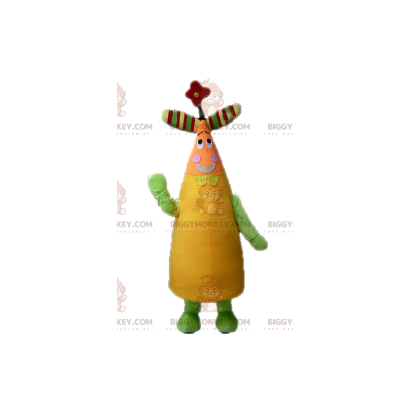 Farbenfrohes und florales BIGGYMONKEY™ Maskottchen-Kostüm - Farbenfrohes und florales BIGGYMONKEY™ Maskottchen-Kostüm -