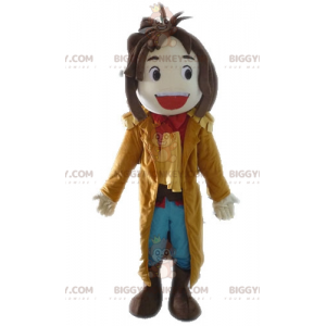 Smiling Boy BIGGYMONKEY™ Mascot Costume With Long Coat -