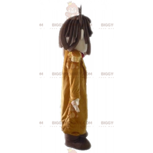 Smiling Boy BIGGYMONKEY™ Mascot Costume With Long Coat -