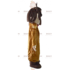 Smiling Boy BIGGYMONKEY™ Mascot Costume With Long Coat –