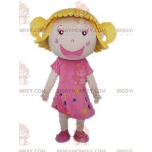 BIGGYMONKEY™ Costume da mascotte Ragazza bionda con vestito