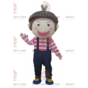 BIGGYMONKEY™ dreng i overalls maskotkostume. BIGGYMONKEY™