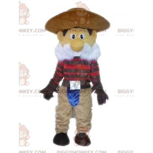 Mustachioed Cowboy BIGGYMONKEY™ Mascot Costume In Traditional