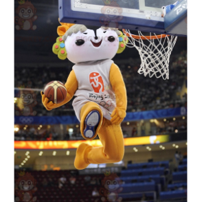 Snowman BIGGYMONKEY™ Mascot Costume with Flower Head -